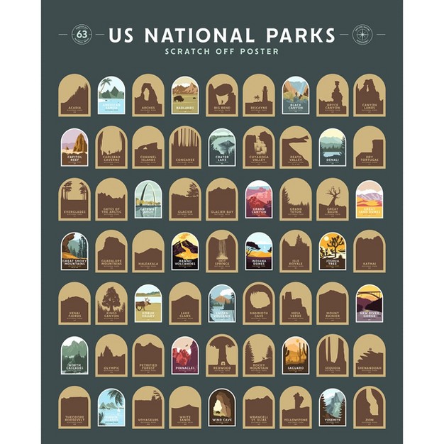 X 20 quot 63 Us National Parks Scratch Off Poster