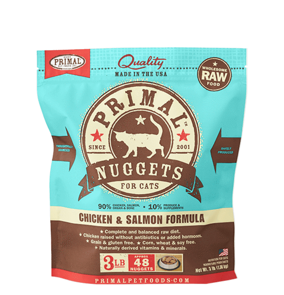 Primal Raw Frozen Nuggets Chicken and Salmon Formula For Cats