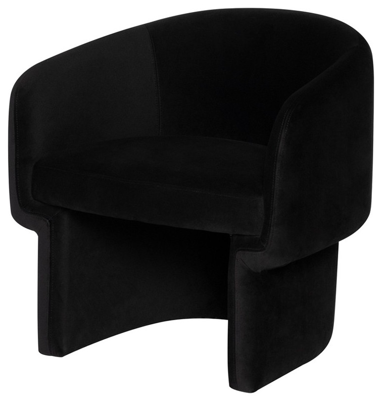 Clementine Black Fabric Single Seat Sofa   Midcentury   Armchairs And Accent Chairs   by Kolibri Decor  Houzz