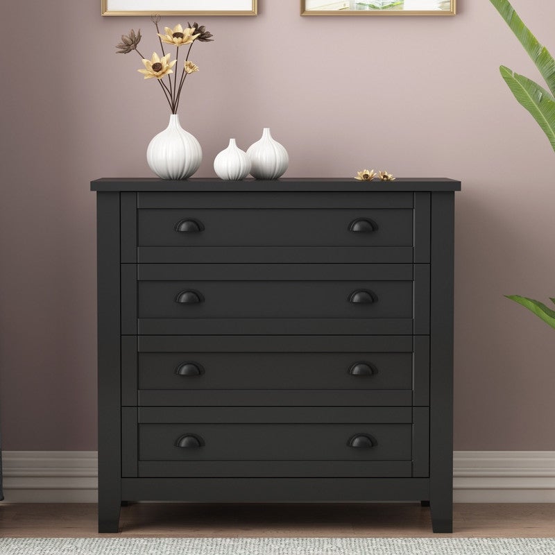 Country 4 Drawer Combo Chest of Drawers Bedroom Storage Cabinet - - 36966265