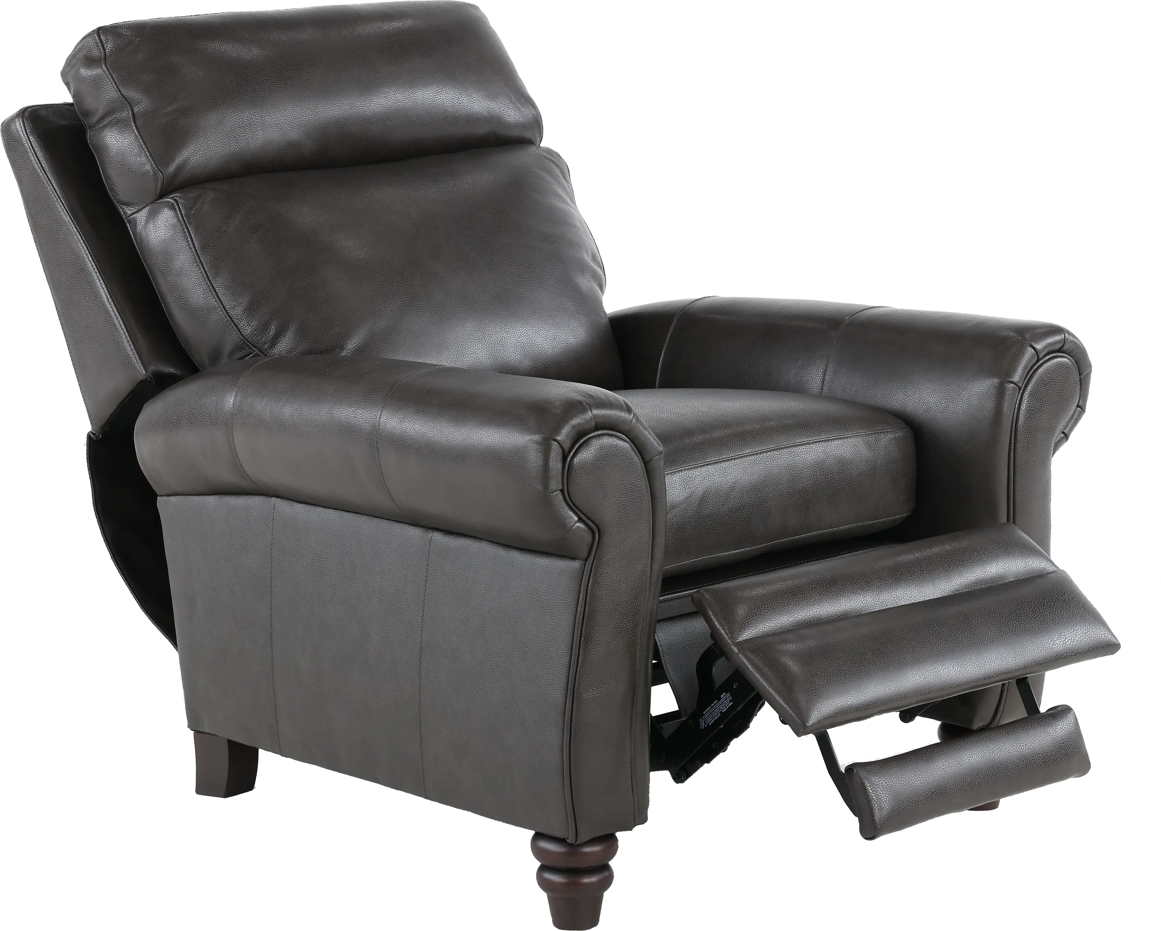 Fresh Twilight Gray Leather-Match High Leg Power Recliner