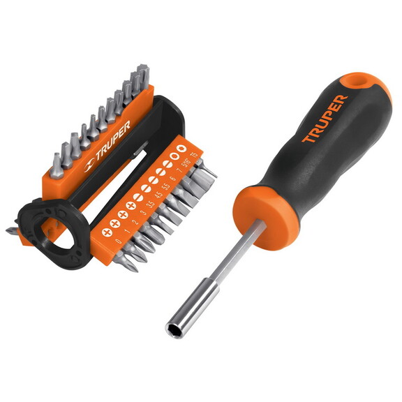 Truper 13595 Screwdriver and 33 Bit Set