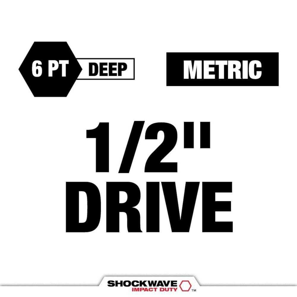 Milwaukee SHOCKWAVE Impact Duty Socket 1/2 Drive Metric 3PC Lug Nut Wheel Set 49-66-7830 from Milwaukee