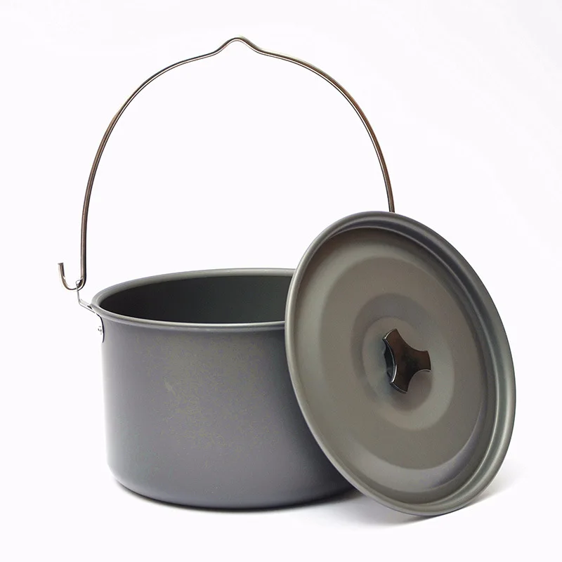 Outdoor picnic single pot   Aluminum oy camping hanging pot