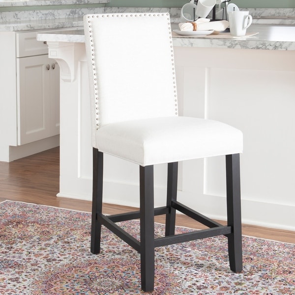 Linon James Crystal White 24-inch Counter Stool