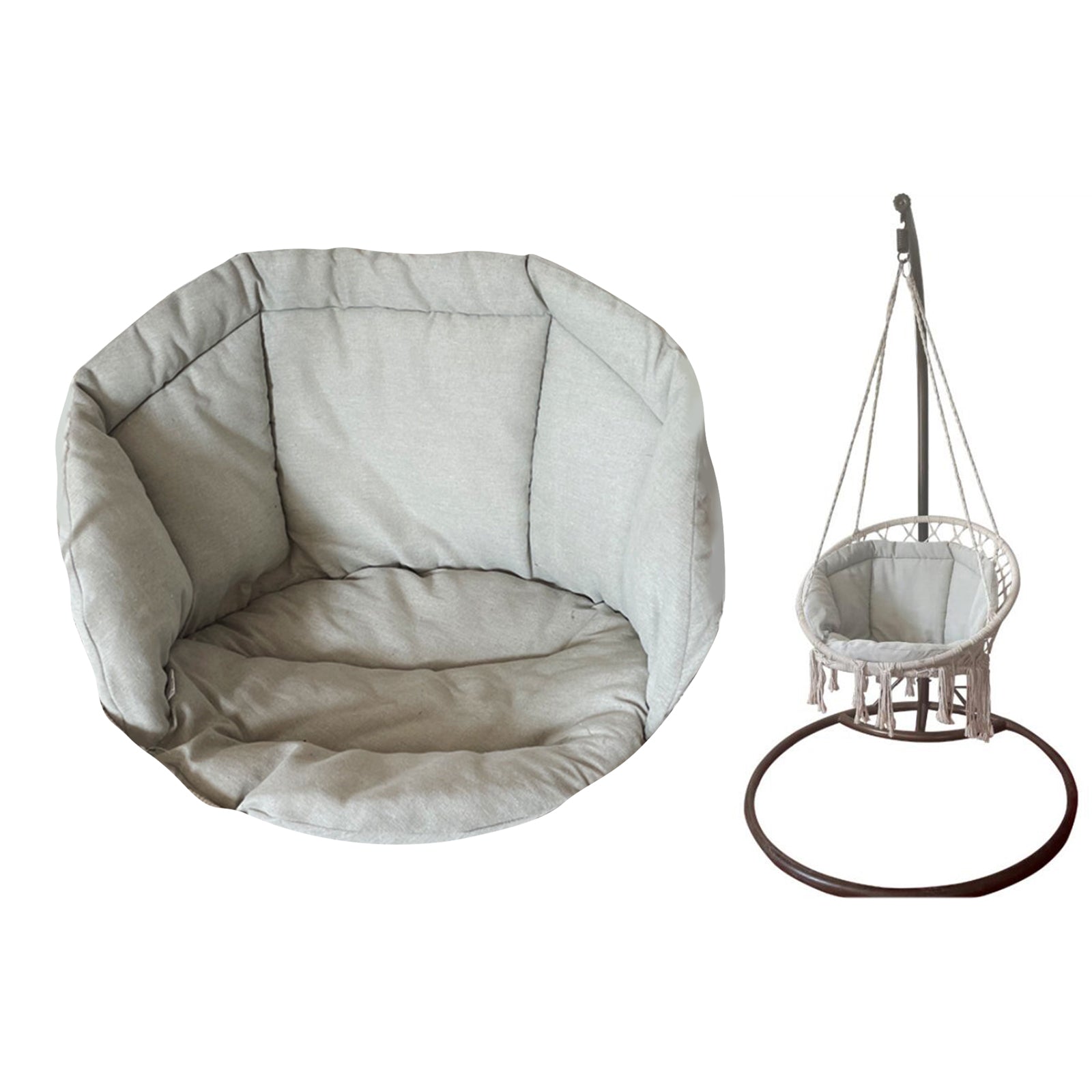 Swing Chair Cushion Hammock Pads Wicker Tear Drop Hanging Chair Yard Deck gray