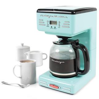 🎉Limited Time Offer🎉Nostalgia 12-Cup Blue Coffee Maker with Pause and Serve Function RCOF12AQ