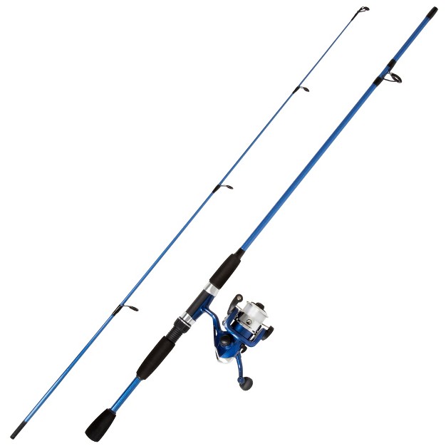 Fishing Rod And Reel Combo With Size 20 Spinning Reel Sapphire Blue Metallic Finish