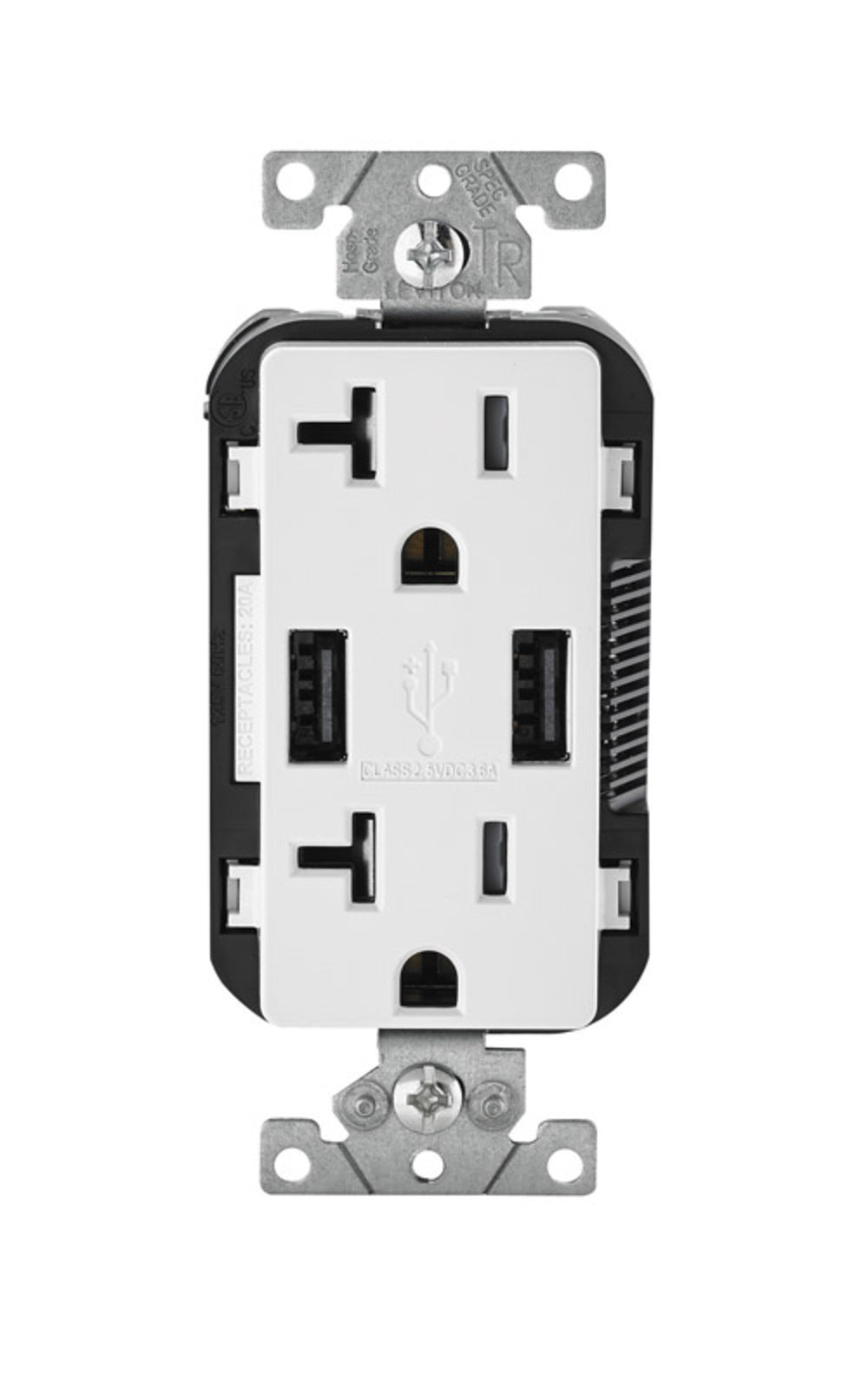 USB OUTLET 20AMP WHT