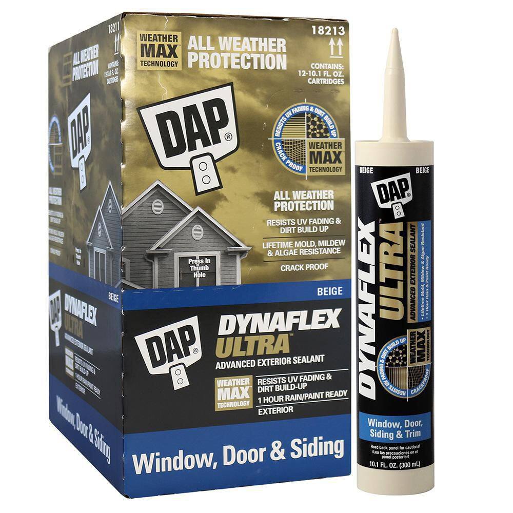 DAP Dynaflex Ultra 10.1 oz. Beige Advanced Exterior Window Door and Siding Sealant (12-Pack) 7079818213