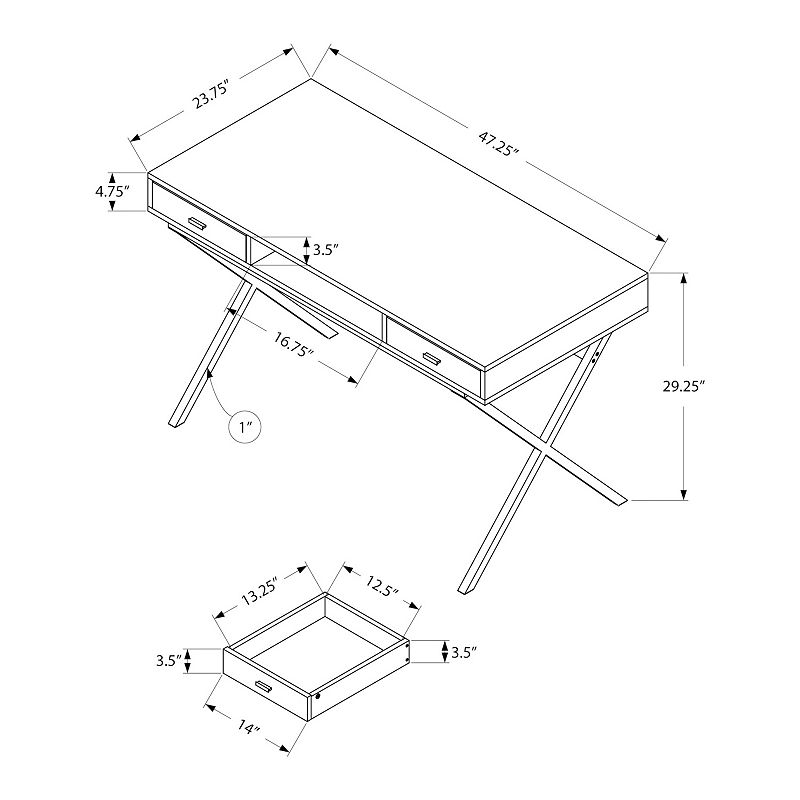 Monarch X-Shape Legs Modern Desk