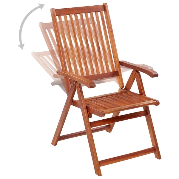 vidaXL Patio Folding Chairs Camping Garden Lawn Chair Solid Wood Acacia Brown