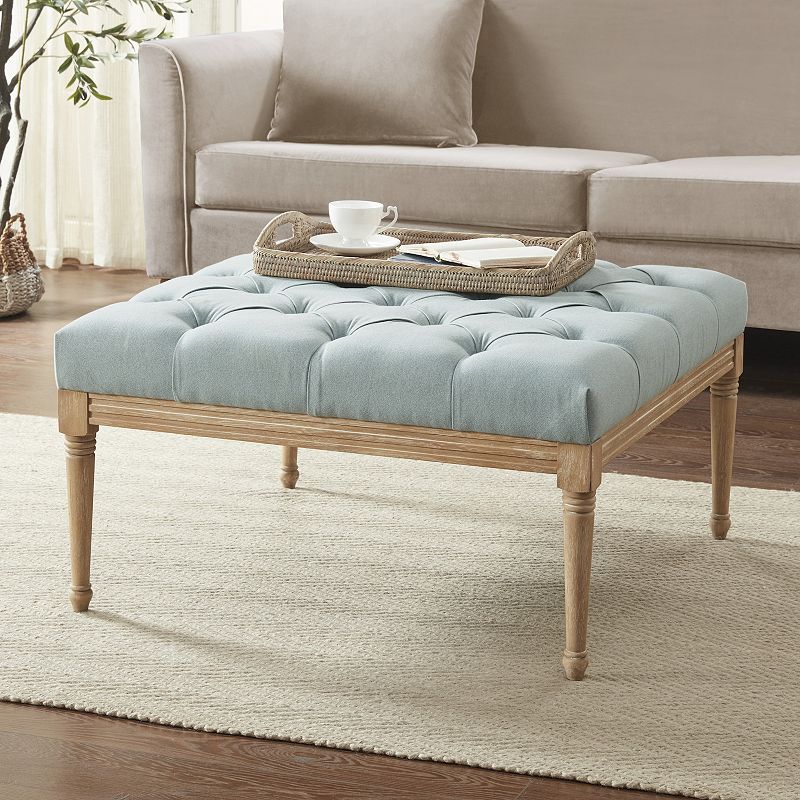 Martha Stewart Bonnieville Button Tufted Upholstered Ottoman