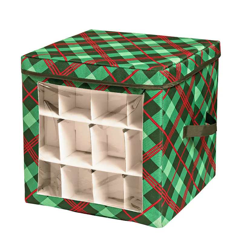 Honey-Can-Do Plaid Ornament Storage Cube