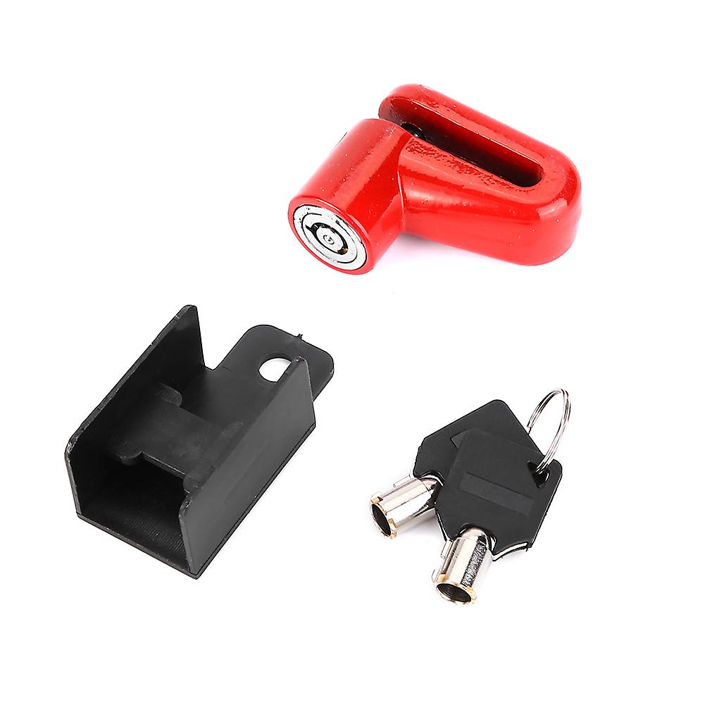 Metal Bike Lock Disc Brakes Anti Theft Bicycle Locks With Plastic Frame and Keys Red