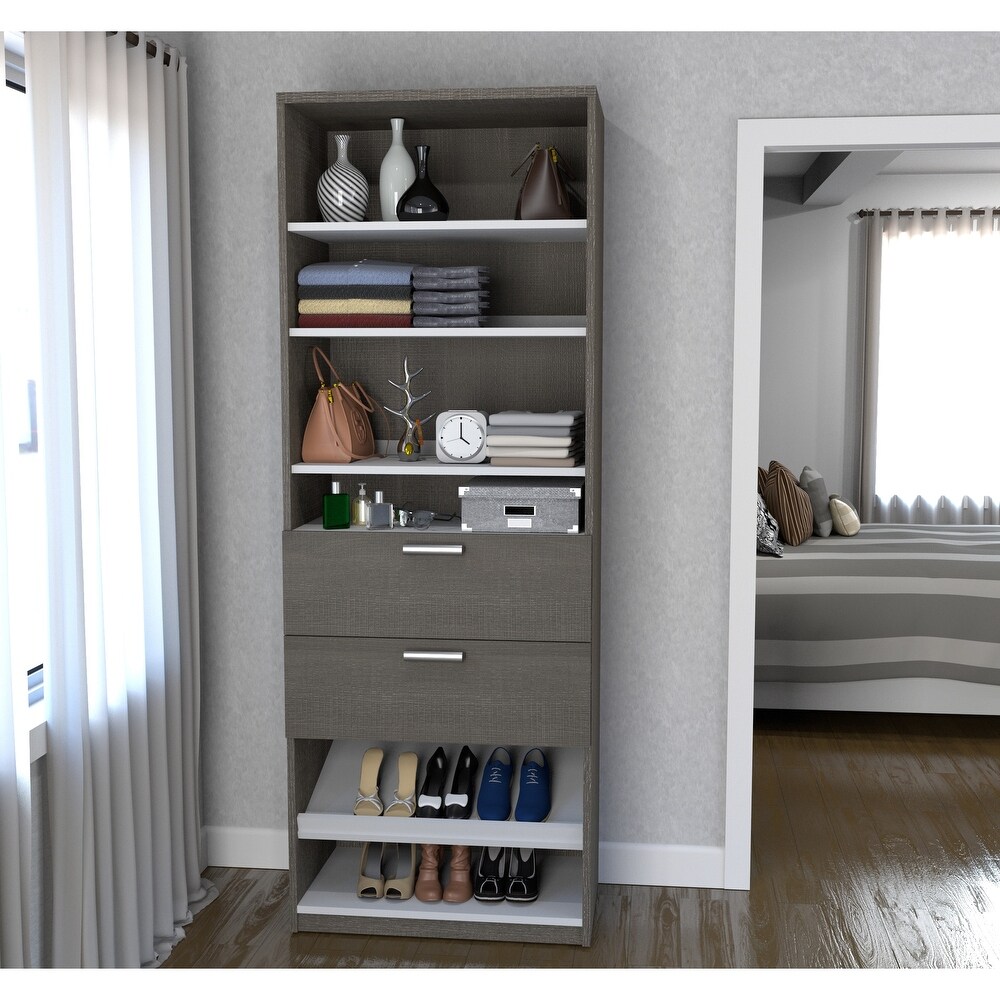 Cielo by Bestar 29.5 inch Shoe/Closet Storage Unit with drawers