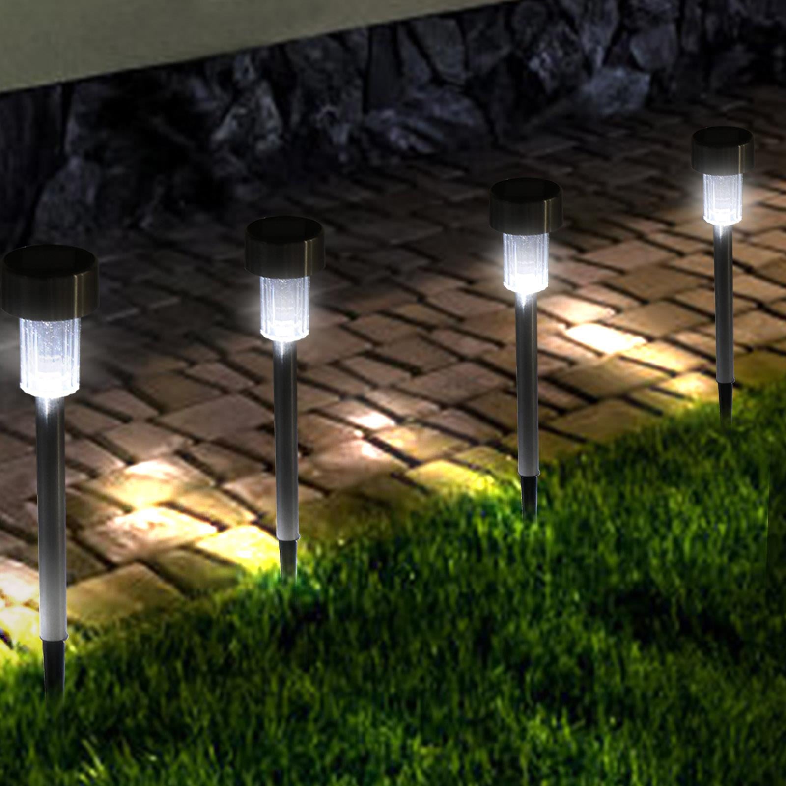 Zimtown 24pcs 5W Garden High Brightness Solar Power LED Lawn Lamps W/ Lampshades Stailess Steel