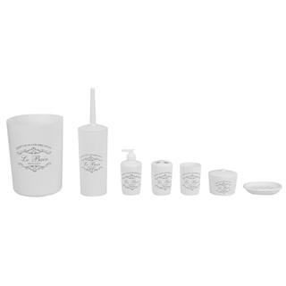 Home Basics Paris 7-Piece Bath Accessory Set in White BA41542