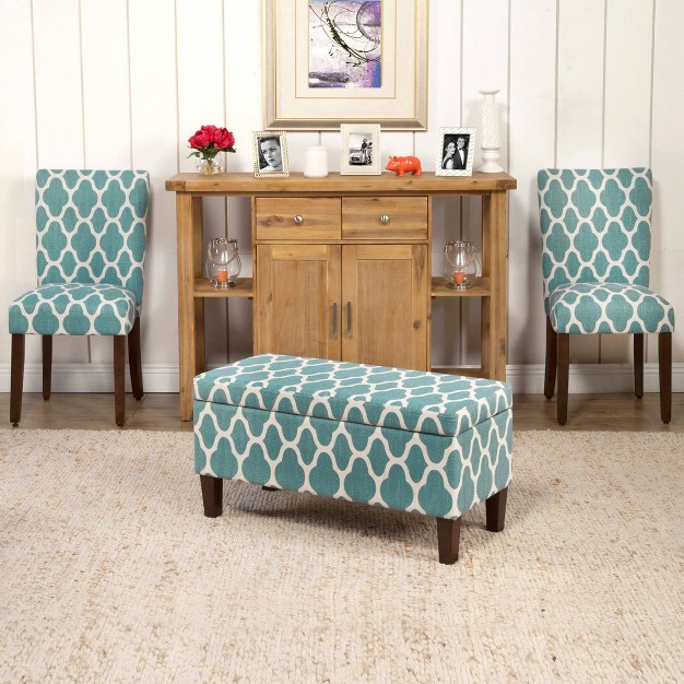 Drake Large Decorative Storage Bench Teal Homepop