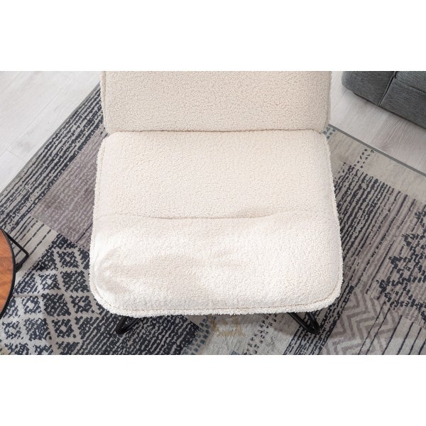 Modern Teddy Fabric Accent Armless Chair