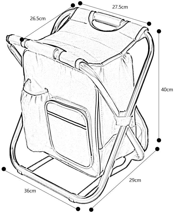 kitwin Folding Camping Chair with Cooler Insulated Bag Portable Backpack Hiking Fishing Seat Table Bag Camping Gear for Outdoor Indoor Picnic Travel Beach