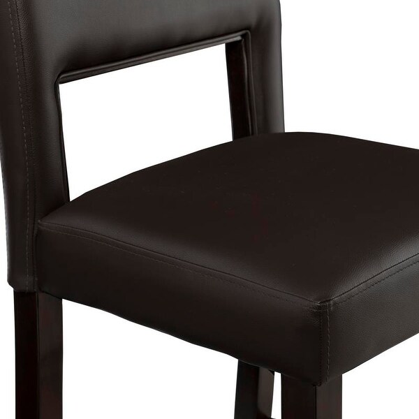 Zeta Dark Brown Faux Leather 24-inch Counter Stool