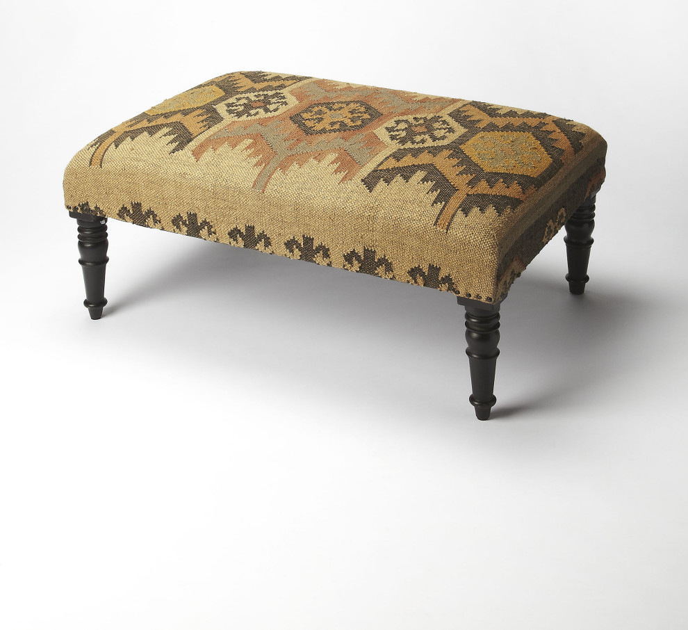 Mesquite Jute Cocktail Ottoman   Southwestern   Footstools And Ottomans   by HedgeApple  Houzz