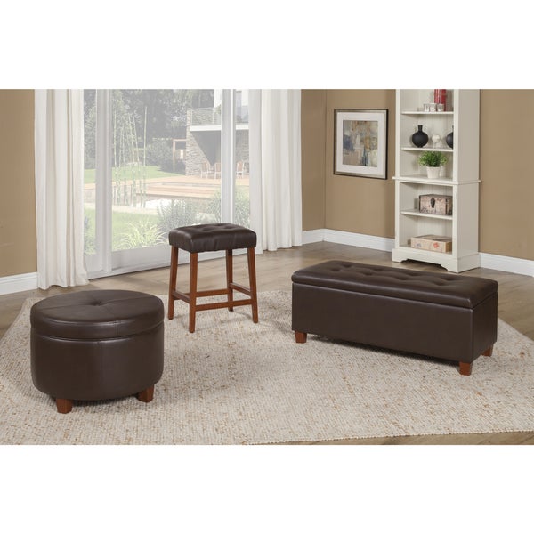 HomePop Tufted Faux Leather 24