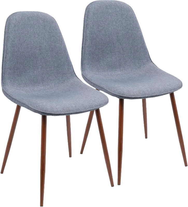 Mid Century Blue Dining Room Chair (Set of 2) - Pebble