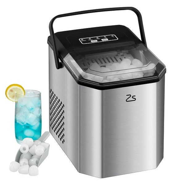 26Lbs/24H Countertop Ice Maker with Handle and Ice Scoop