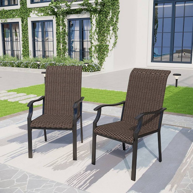 3pc Patio Conversation Set With Wicker Rattan Chairs amp Round Coffee Table Captiva Designs