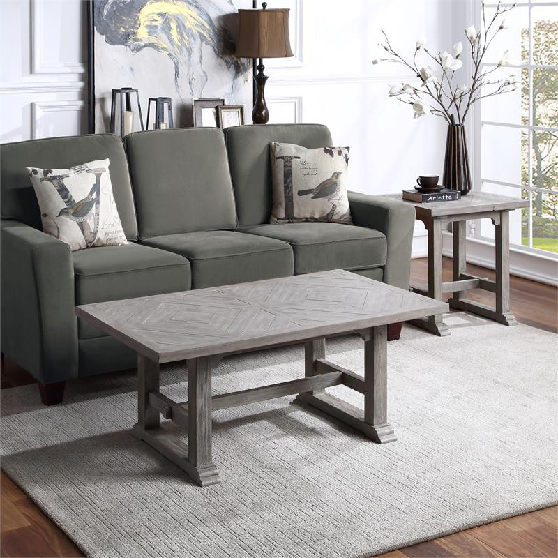 Steve Silver Whitford Dove Gray Coffee Table   Farmhouse   Coffee Tables   by HedgeApple  Houzz