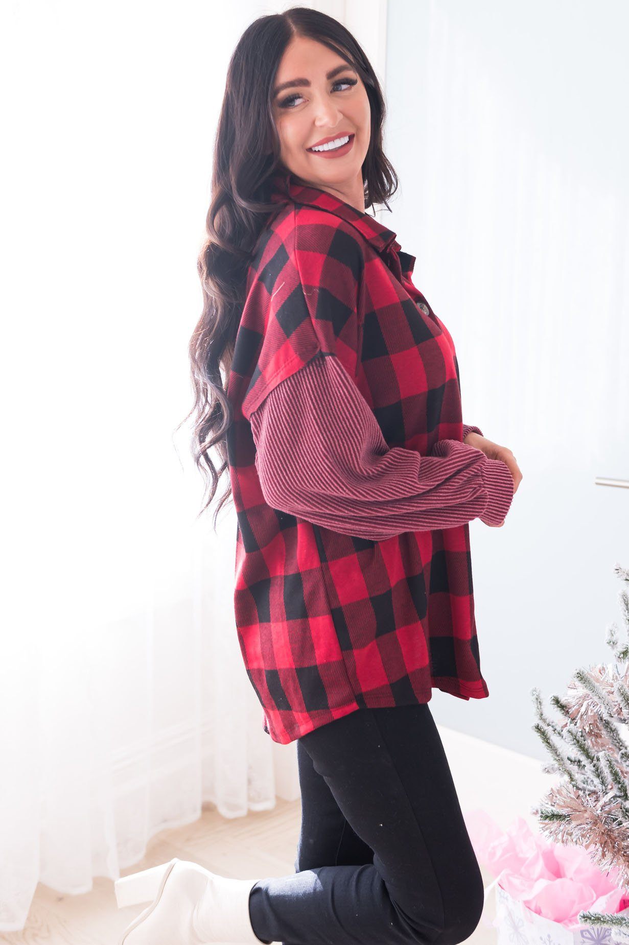 Prettiest Plaid Modest Blouse