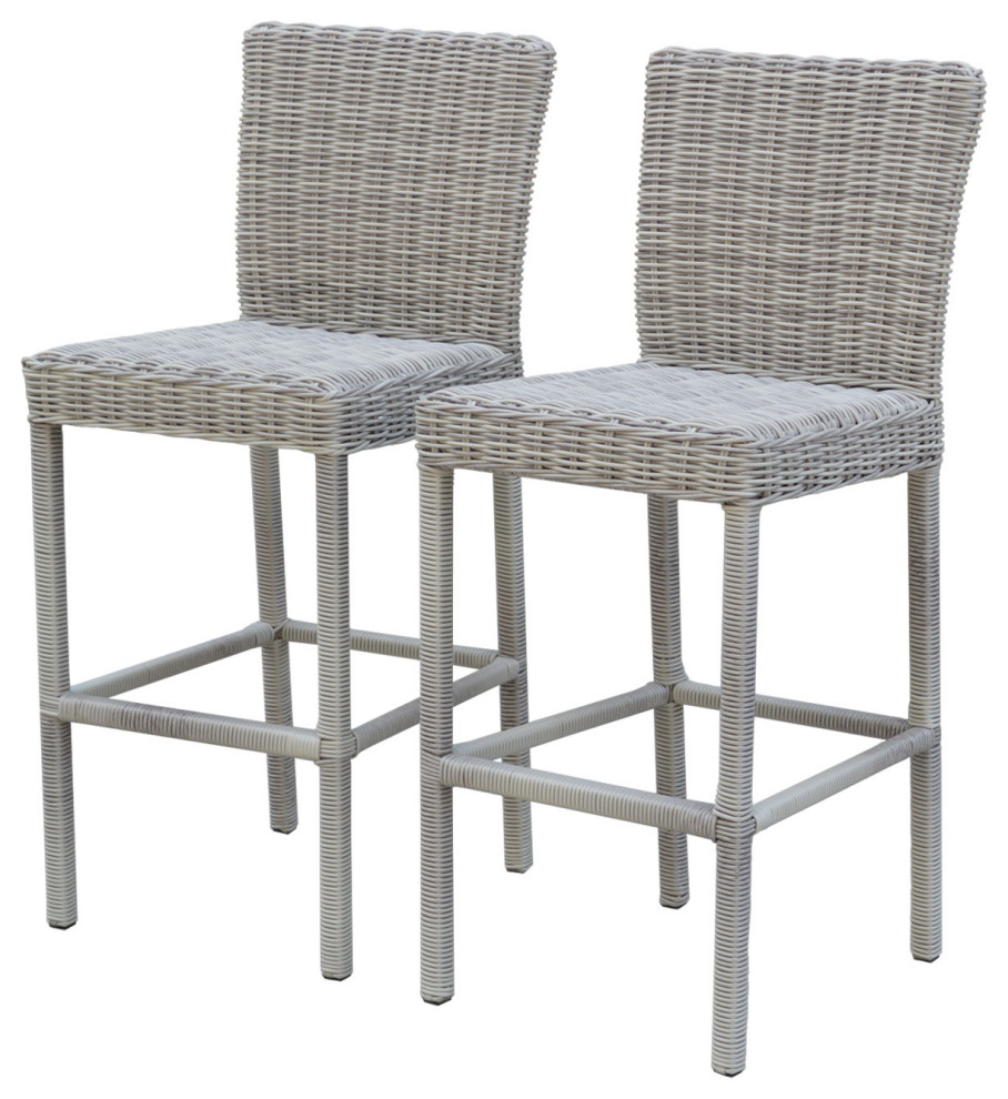 2 Coast Barstools with Back Vanilla Creme   Tropical   Outdoor Bar Stools And Counter Stools   by Homesquare  Houzz