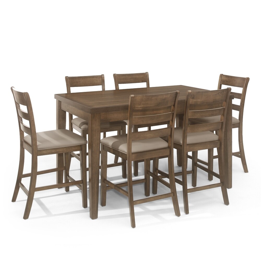 Benner Farmhouse Wood Counter Height 7 Piece Dining Set by Christopher Knight Home