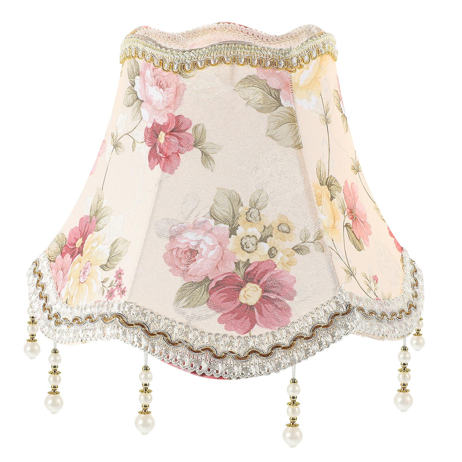 Elegant Flower Pattern Lampshade Delicate Cloth Table Lampshade Home Lampshade Replacement