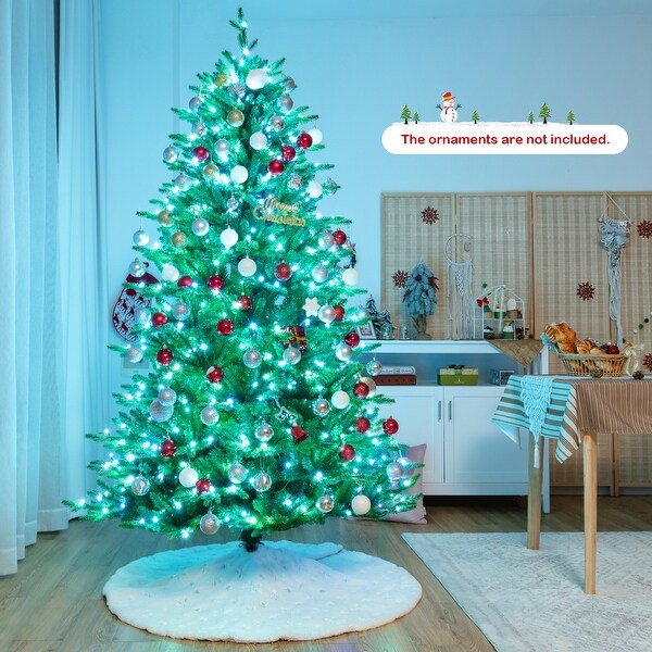 Gymax 6/7/8 FT Prelit Artificial Christmas Tree w/ APP Control and 15