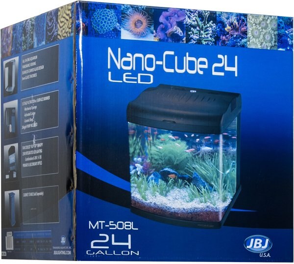 JBJ Aquarium Nano-Cube 24 LED Fish Aquarium， 24-gal