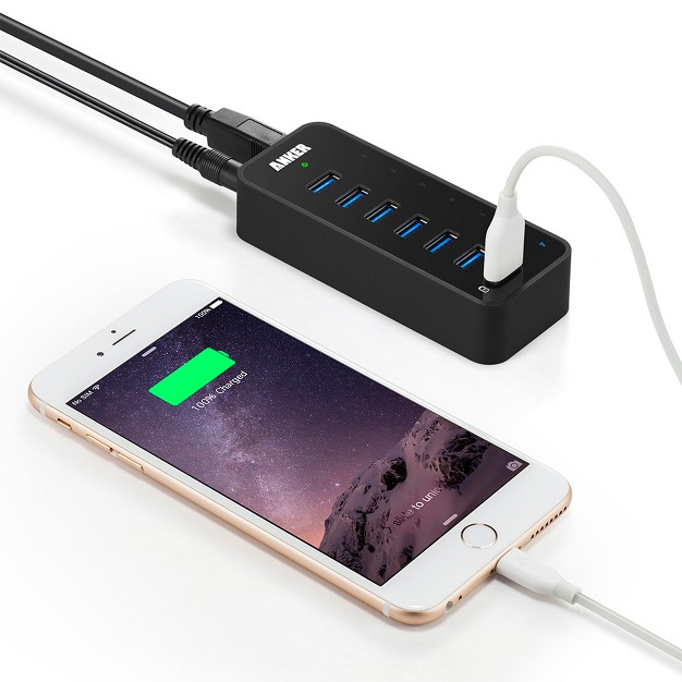 Anker Usb 3 0 Hub With 7x Usb 3 0 Ports Black