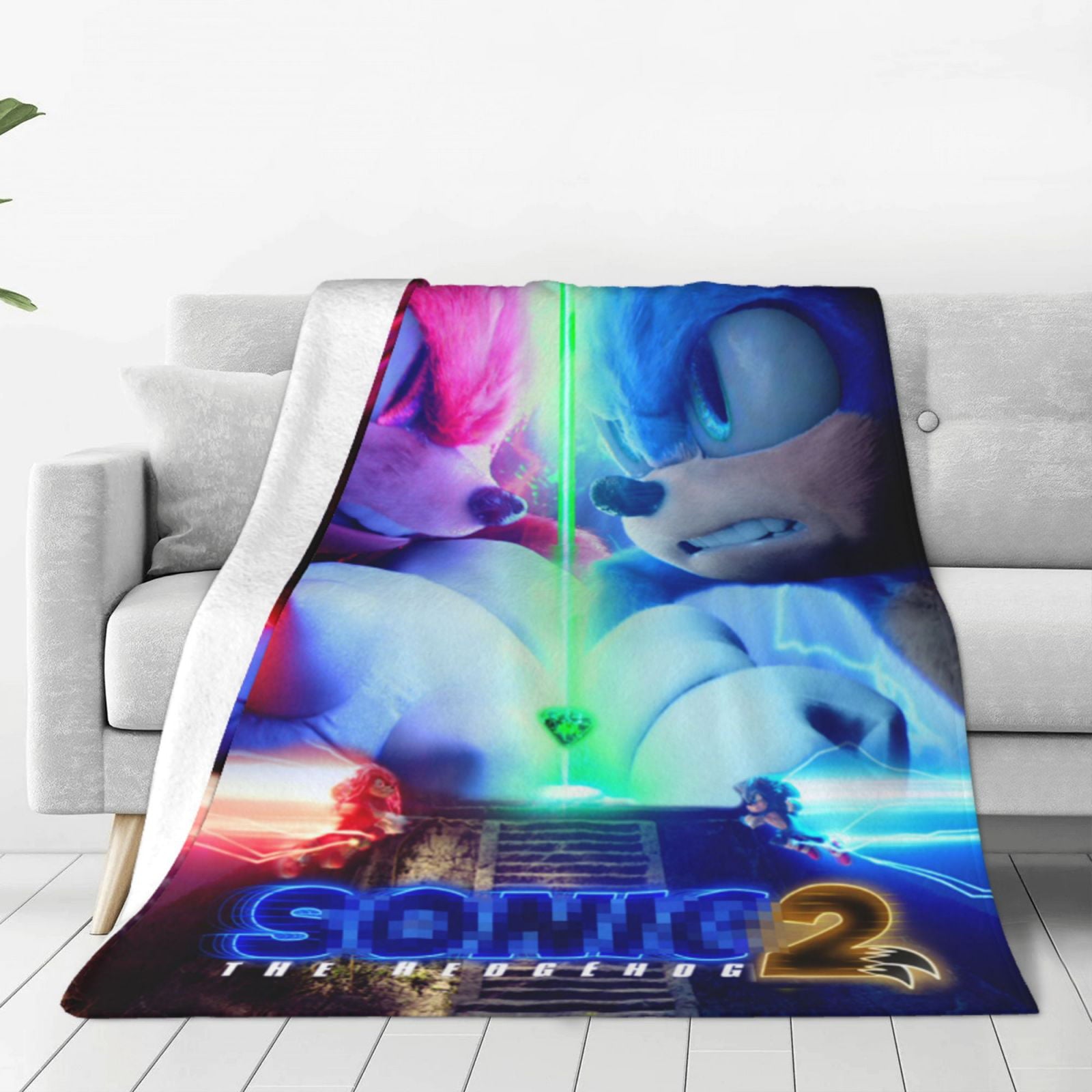 Sonic the Hedgehog Throw Blanket Super Soft Cozy Blanket Lightweight Fuzzy Warm Throws Microfiber Winter Bed Blanket for Couch Sofa Chair Bed Throws 40X50 Inch