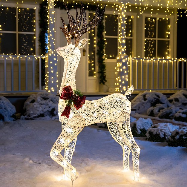 Joiedomi 5 5ft Reindeer Buck Outdoor Yard Light 150 Led Lighted Christmas Outdoor Decorations Deer