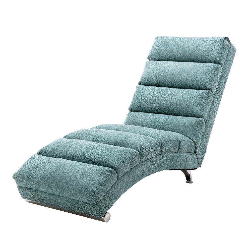 Modern Linen Ergonomic Massage and Heating Function Chaise Lounge with Remote Control and Side Pocket