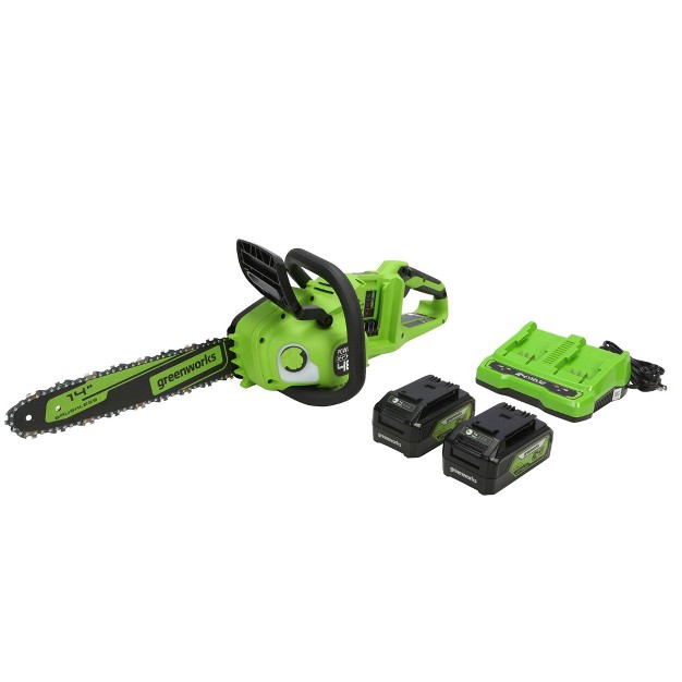 24v 4ah Cordless Brushless Chainsaw Kit With 2 Batteries And Dual Port Charger