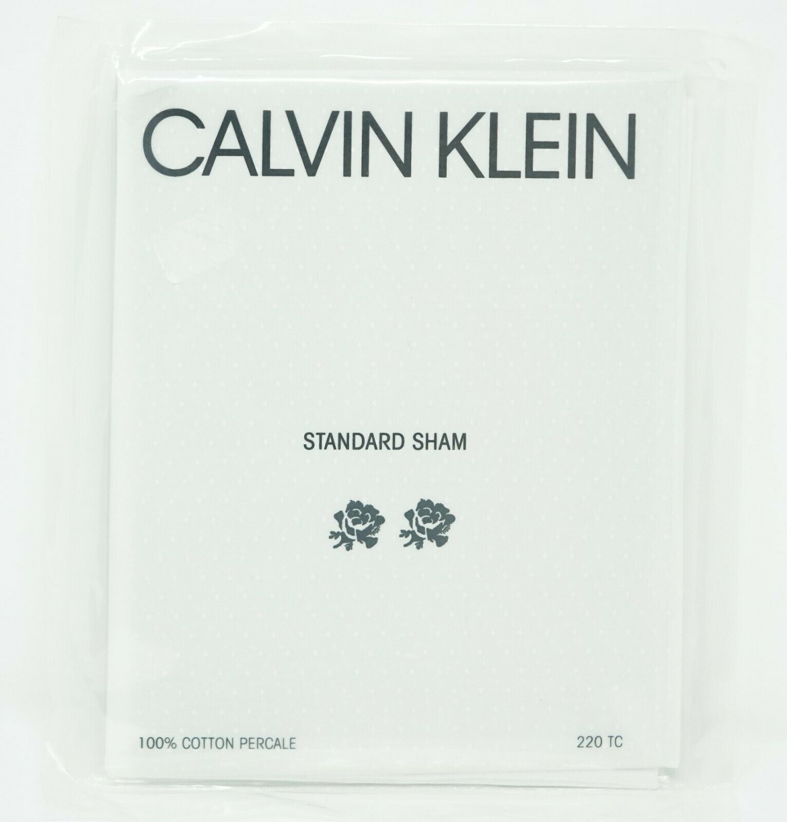 Calvin Klein Clone 100% Combed Cotton Percale Floral Pillow Sham STANDARD White