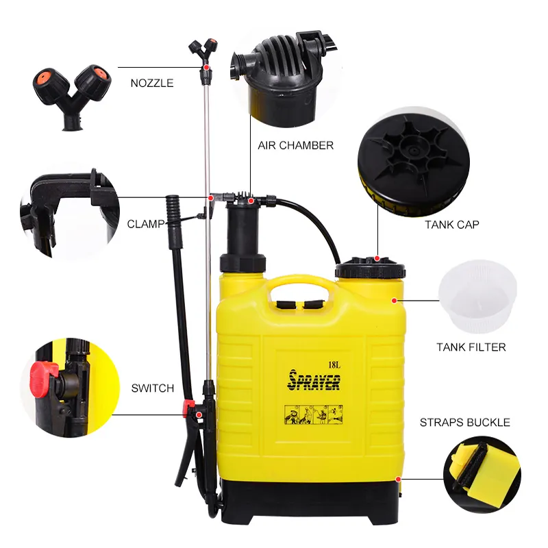 18 Liter Agriculture Manual Hand Pressure Pump Backpack Knapsack Plastic Power Sprayer