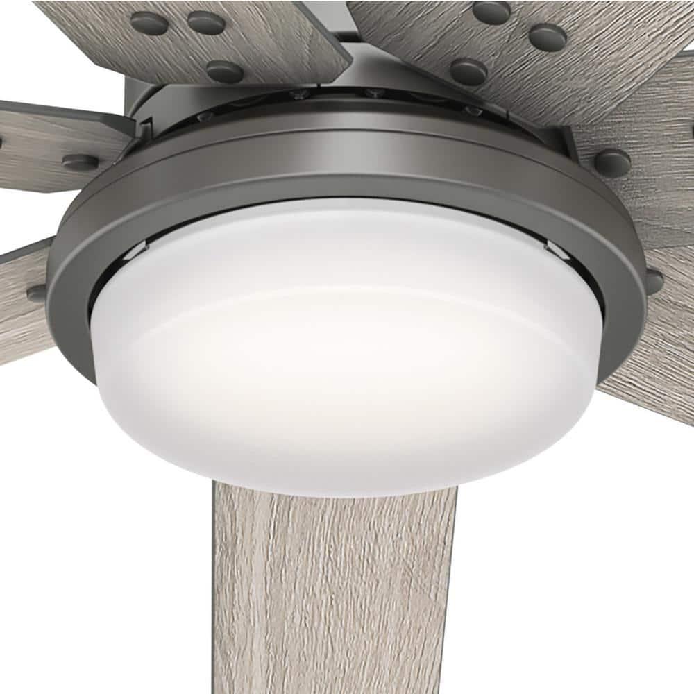 Hunter Whittington 60 in LED Indoor Matte Silver Ceiling Fan with Light and Remote