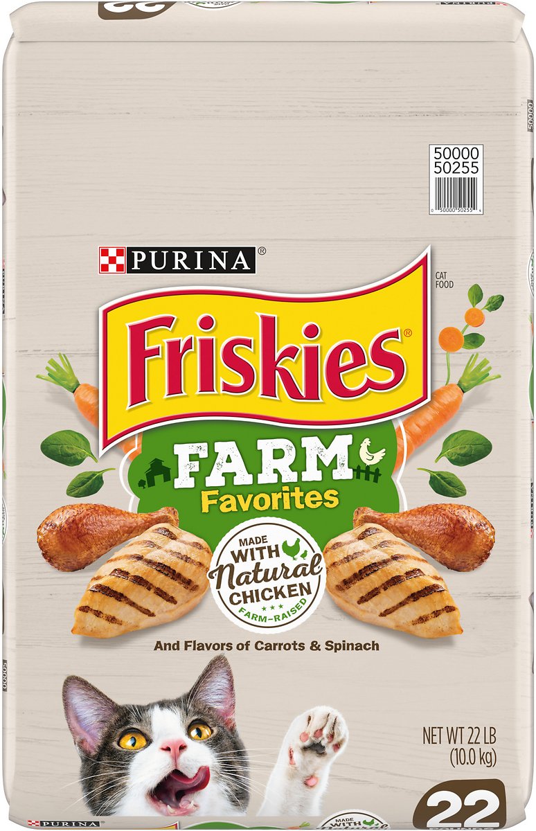 Purina Friskies Farm Favorites With Chicken Dry Cat Food， 22lb Bag