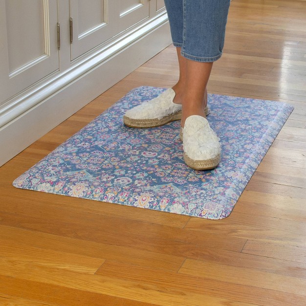 Kilim Anti fatigue Comfort Long Floor Mat Blue Brewster