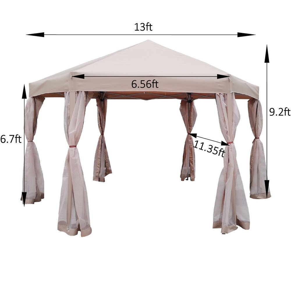 Pop Up Gazebo Tent Outdoor Canopy Hexagonal Canopies