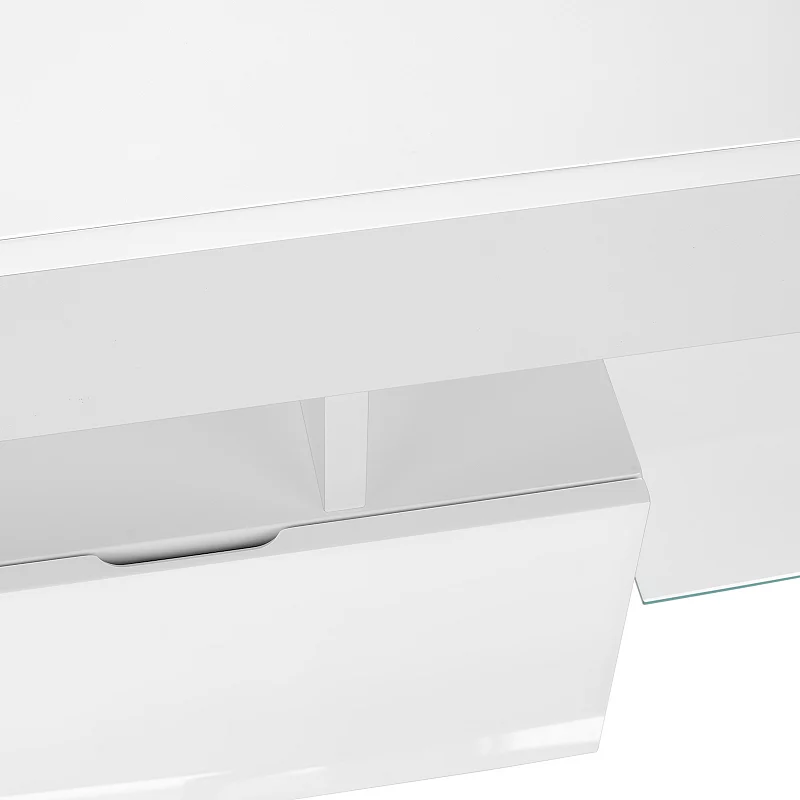 Monarch Modern Glossy White TV Stand